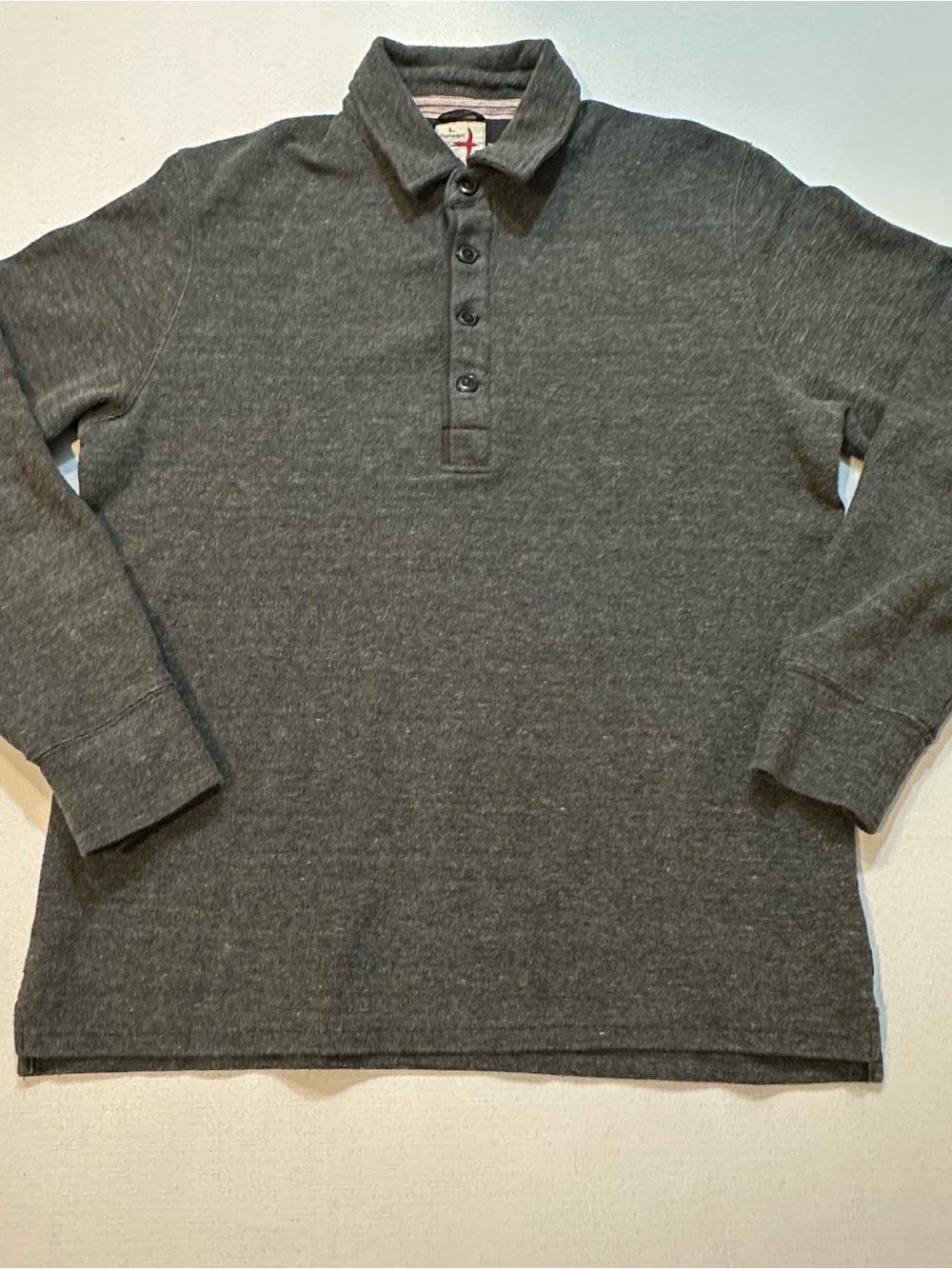 Relwen Gray Long Sleeve Polo Shirt Men’s Large